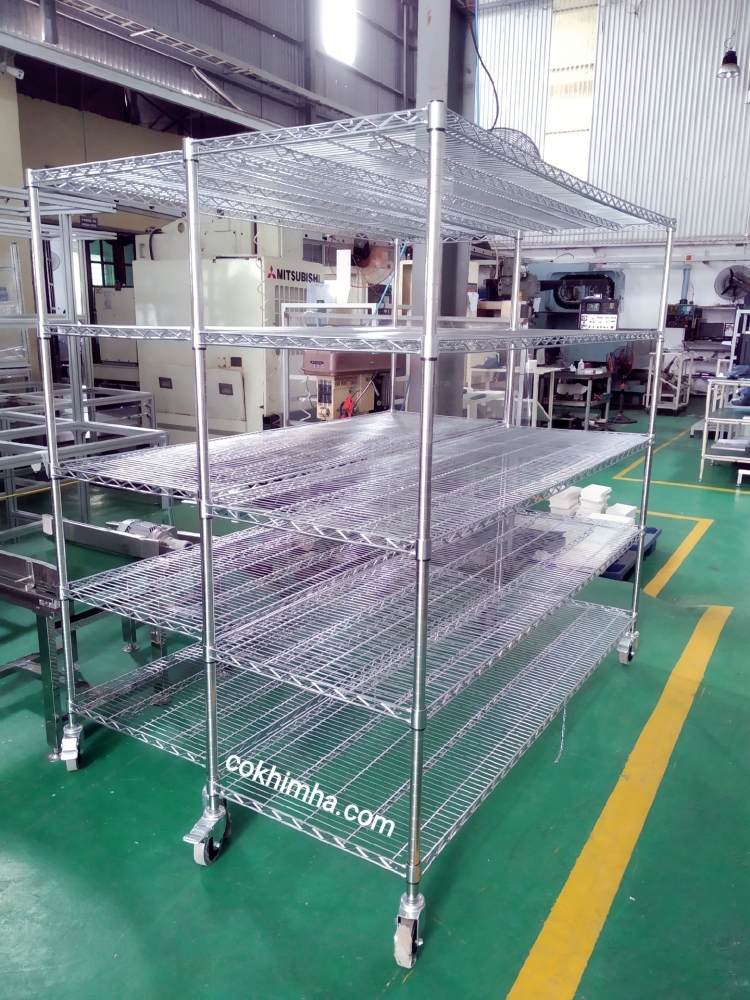 Giá để hàng inox 5 tầng